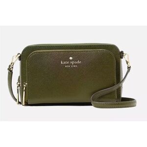 New Kate Spade Staci Dual Zip Around Crossbody Seaweed